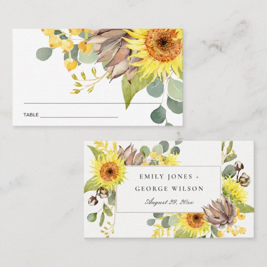 ひまわり素朴ユーカリフローラ座席表 名刺 (正面/裏面)