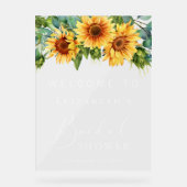 ひまわり素朴ユーカリブライダルシャワーウェルカム アクリルサイン (正面)