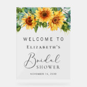 ひまわり素朴ユーカリブライダルシャワーウェルカム アクリルサイン (正面)
