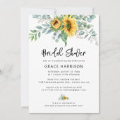ひまわり素朴ユーカリブライダルシャワー 招待状 (正面)
