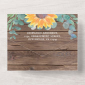 ひまわり素朴ユーカリプトゥスバーンウッド オールインワン招待状 (裏面)