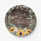 ひまわり素朴ユーカリプトゥスバーンウッド ペーパープレート (正面)
