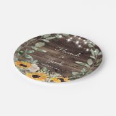 ひまわり素朴ユーカリプトゥスバーンウッド ペーパープレート (アングル)