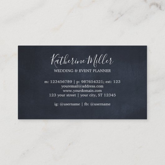 ひまわり素朴ユーカリプトゥスブラックシャルボード 名刺 (裏面)