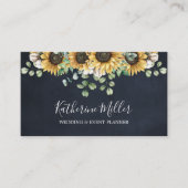 ひまわり素朴ユーカリプトゥスブラックシャルボード 名刺 (正面)