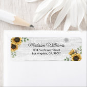 ひまわり素朴ユーカリ差出人住所ラボ ラベル (インサイチュ)