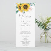 ひまわり素朴ユーカリ結婚式 プログラム (スタンド正面)