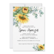 ひまわり素朴ユーカリ緑の赤ちゃんシャワー