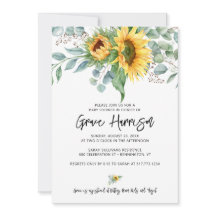 ひまわり素朴ユーカリ緑の赤ちゃんシャワー