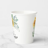 ひまわり素朴ユーカリ緑の赤ちゃんシャワー 紙コップ (左)