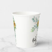 ひまわり素朴ユーカリ緑の赤ちゃんシャワー 紙コップ (右)