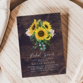 ひまわり素朴ユーカリ |ウッドブライダルシャワー 招待状