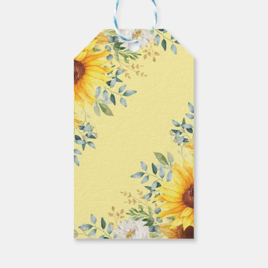 ひまわり素朴ライオンカブ誕生日ベビーシャワー ギフトタグ (裏面)