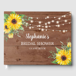 ひまわり素朴ライツウッドブライダルシャワー ゲストブック