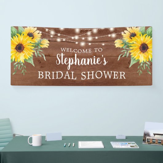 ひまわり素朴ライツウッドブライダルシャワー 横断幕 (トレードショー)