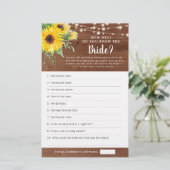 ひまわり素朴ライトウッドブライダルシャワーゲーム (スタンド正面)