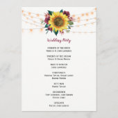 ひまわり素朴ライトフローラ結婚ズ プログラム (裏面)