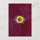 ひまわり素朴ライトフローラ結婚披露宴 エンクロージャーカード (裏面)