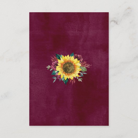 ひまわり素朴ライトフローラ結婚披露宴 エンクロージャーカード (裏面)