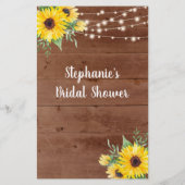 ひまわり素朴ライトブライダルシャワーワードゲーム (裏面)