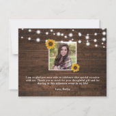 ひまわり素朴ライト卒業ありがとう 案内状 (裏面)