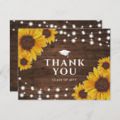 ひまわり素朴ライト卒業ありがとう 案内状 (正面/裏面)