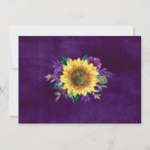 ひまわり素朴ライト紫色の写真日付を保存 セーブザデート (裏面)