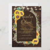 ひまわり素朴ライトLace Arch's 結婚. 招待状 (正面)
