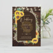 ひまわり素朴ライトLace Arch's 結婚. 招待状 (スタンド正面)