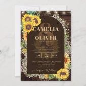 ひまわり素朴ライトLace Arch's 結婚. 招待状 (正面)