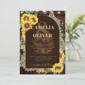 ひまわり素朴ライトLace Arch's 結婚. 招待状 (スタンド正面)