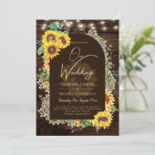 ひまわり素朴ライトLace Arch's 結婚. 招待状 (スタンド正面)
