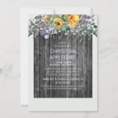 ひまわり素朴ラベンダーフォトブライダルシャワー 招待状 (裏面)