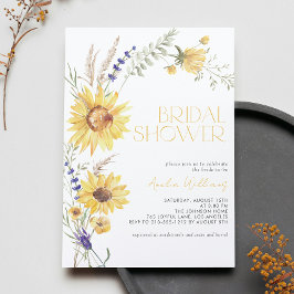 ひまわり素朴ラベンダーフローラブライダルシャワー 招待状