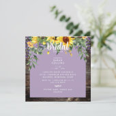 ひまわり素朴ラベンダーブライダルシャワー 招待状 (スタンド正面)