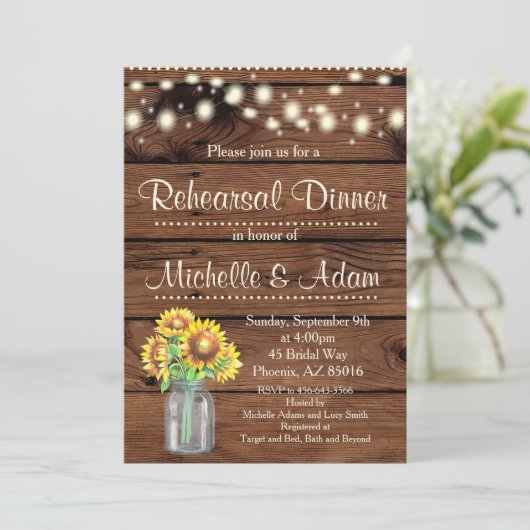 ひまわり素朴リハーサルディナー招待状 招待状 (スタンド正面)