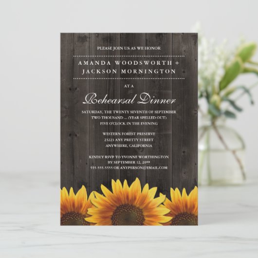 ひまわり素朴リハーサルディナー招待状 招待状 (スタンド正面)