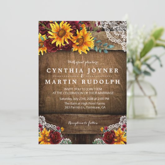 ひまわり素朴リハーサルディナー招待状 招待状 (スタンド正面)