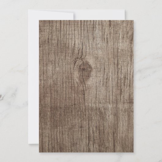 ひまわり素朴リボンレース木材ブライダルシャワー 招待状 (裏面)