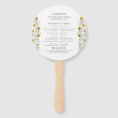 ひまわり素朴リース秋の結婚式プログラム ハンドファン (裏面)