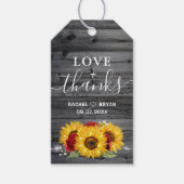 ひまわり素朴レッドローズサンキュー結婚式の引き出物 ギフトタグ (正面)