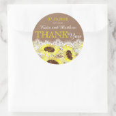 ひまわり素朴レースありがとうラベル ラウンドシール (バッグ)