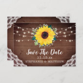 ひまわり素朴レースバビーズブレスライト結婚ズ セーブザデート (正面/裏面)