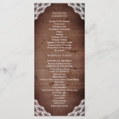 ひまわり素朴レースパープルバラ秋の結婚式 プログラム (裏面)