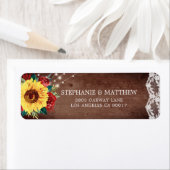 ひまわり素朴レース赤フローラウッドライト ラベル (インサイチュ)