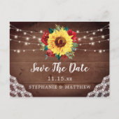 ひまわり素朴レース赤フローラ保存日 案内ポストカード (正面)