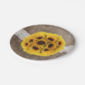 ひまわり素朴レース&バーンウッドエレガントウェディング ペーパープレート (アングル)