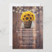 ひまわり素朴ワインバレルストリングライツ結婚 招待状 (正面)
