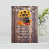 ひまわり素朴ワインバレル秋結婚の 招待状 (スタンド正面)