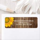 ひまわり素朴ヴィンテージウッド差出人住所ラベル ラベル (インサイチュ)